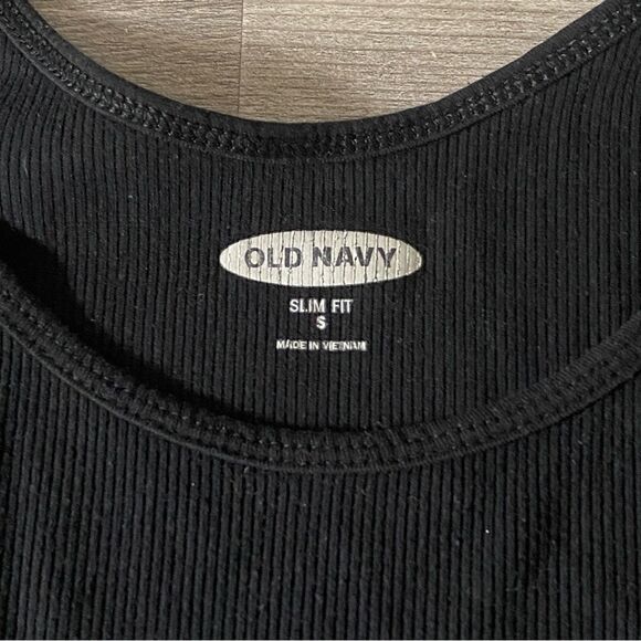 Ribbed Tank Top Black Small Slim Fit Stretch Basic Minimalist - Picture 3 of 7